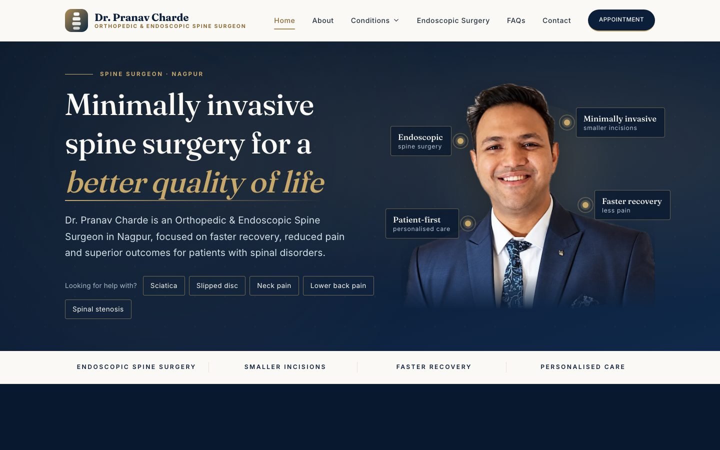 Dr. Pranav Charde website home page